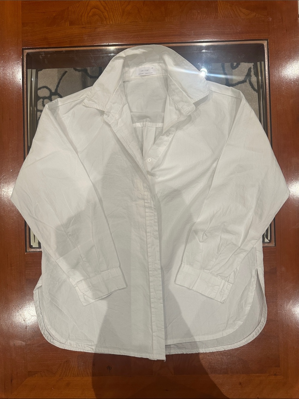 OAK + FORT White Oversized Cotton Dress Shirt